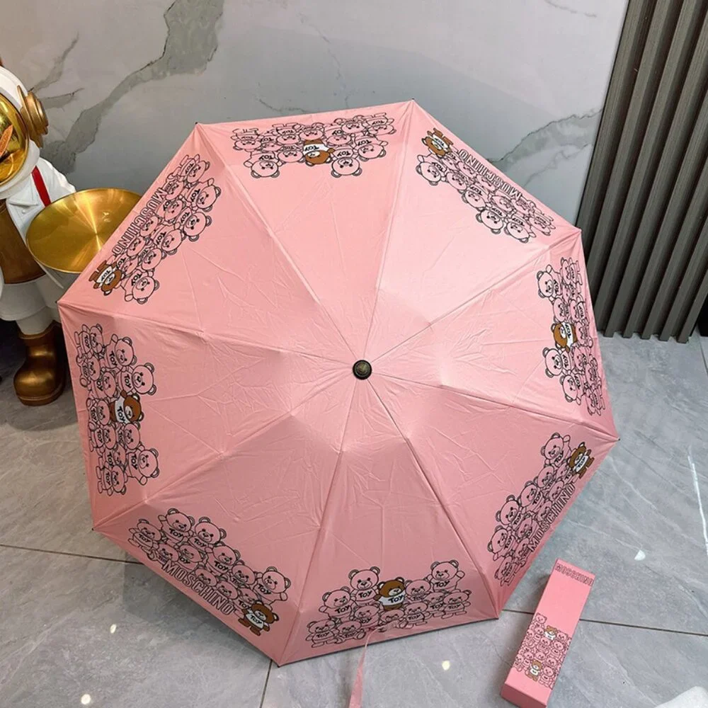 Moschino Pink Teddy Bear Folding Umbrella - Picture 9 of 9